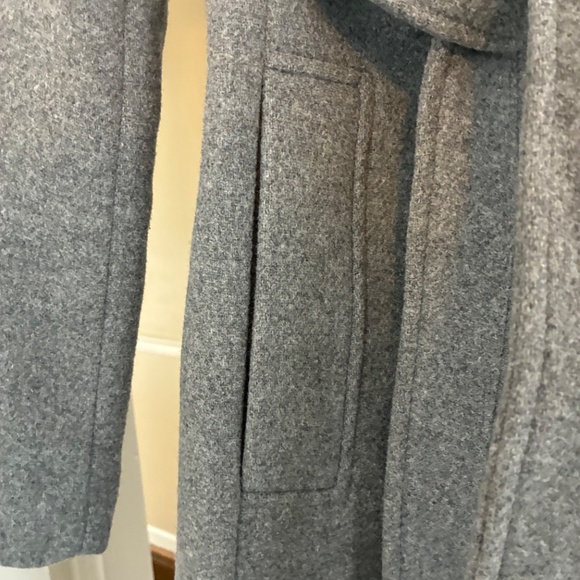H&M Wool-Blend Tie Belt Coat Gray, Size XXS - Picture 8 of 9